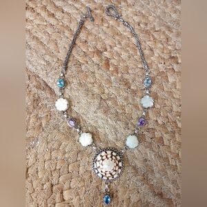 Beautiful 925 necklace with real stones